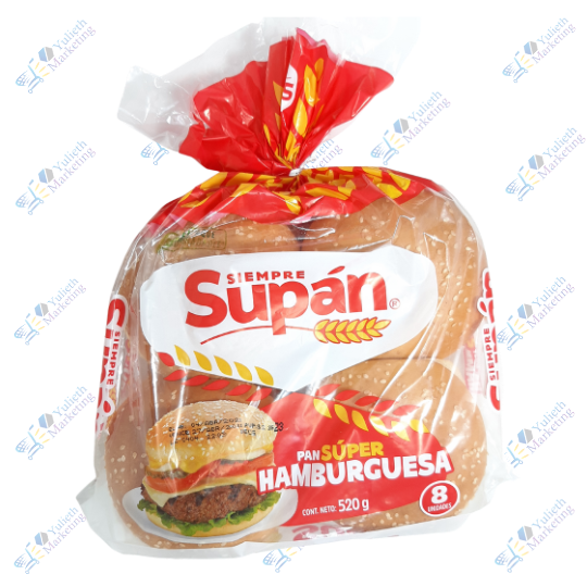 Supán Super Pan de Hamburguesa Packx8u 520 gr